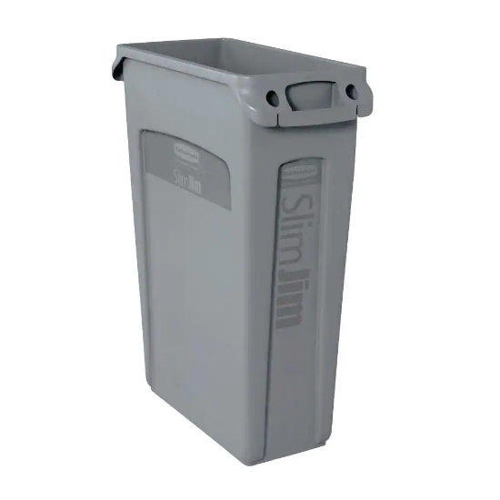 Immagine di RUBBERMAID CONTENITORE SLIM JIM LT 60 GRIGIO CON MANIGLIE COD 3541