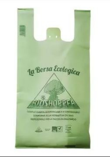 Immagine di SHOPPER BIO COMPOSTABILE VERDE 8GR 27X50CM 500PZ