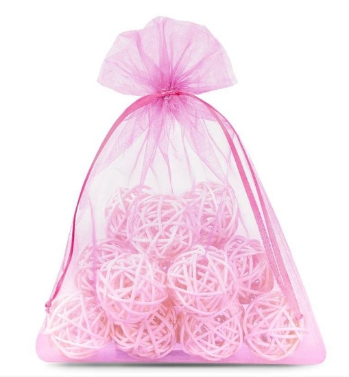 Immagine di BUSTE CON LACCI IN ORGANZA 5X5H9 ROSA 10PZ