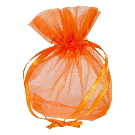 Immagine di BUSTE CON LACCI IN ORGANZA 5X5H9 ARANCIO 10PZ